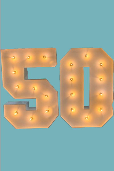 Marquee LED Numbers 50 - Hire