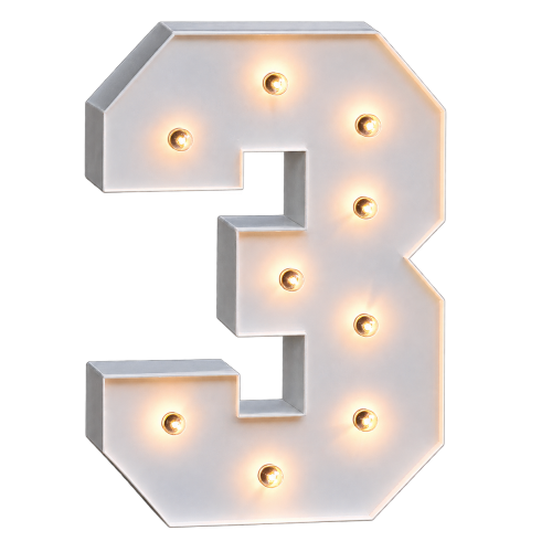 Marquee LED Number 3 - Hire