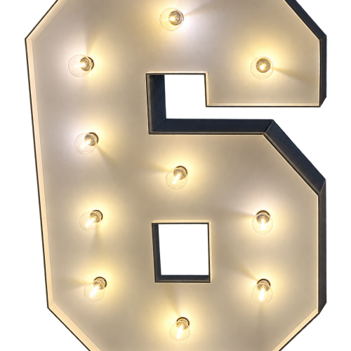 Marquee LED Number 6 - Hire