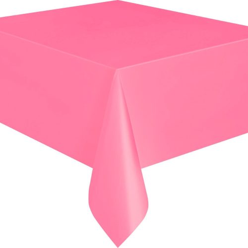 Hot Pink Unique Plastic Rectangle Tablecloth 137cm x 274cm