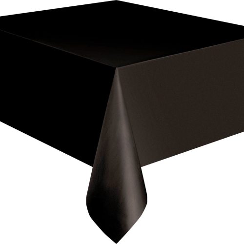 Midnight Black Unique Plastic Rectangle Tablecloth 137cm x 274cm