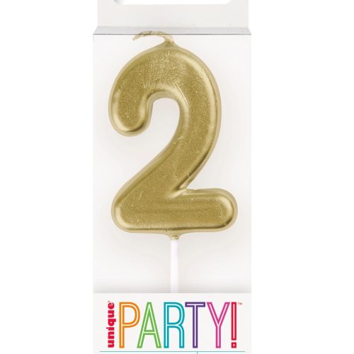 Mini Gold Number Pick Candle - 2