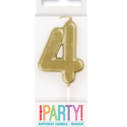 Mini Gold Number Pick Candle - 4
