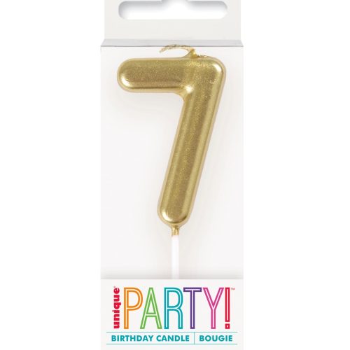 Mini Gold Number Pick Candle - 7