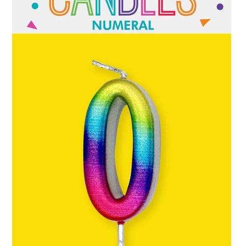 Mini Rainbow Number Pick Candle - 0