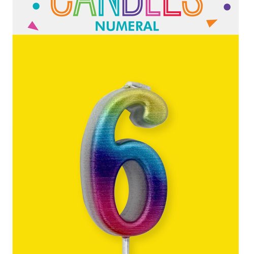 Mini Rainbow Number Pick Candle - 6