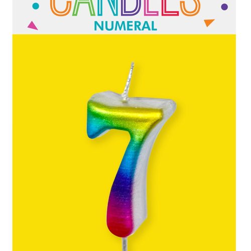 Mini Rainbow Number Pick Candle - 7