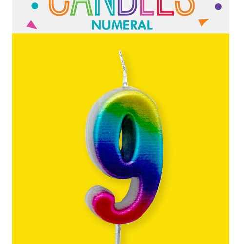 Mini Rainbow Number Pick Candle - 9