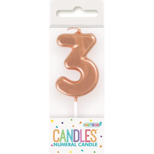 Mini Rose Gold Number Pick Candle - 3