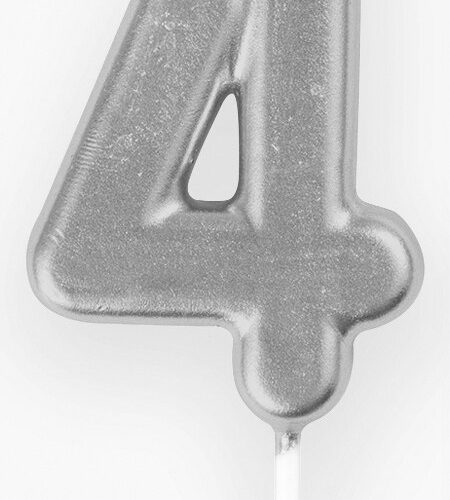 Mini Silver Number Pick Candle - 4