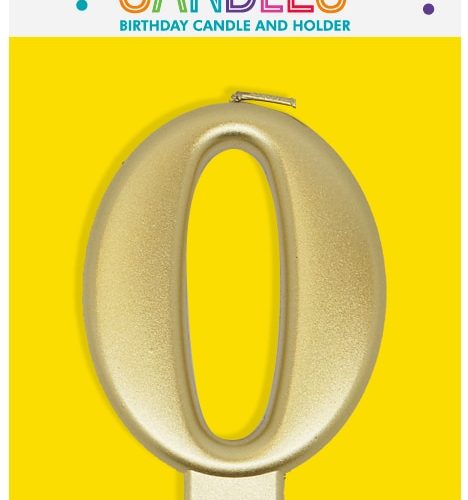 Number Candle 0 - Metallic Gold
