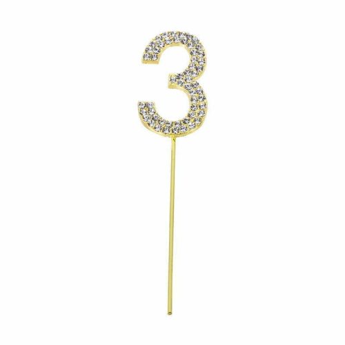 Party Maker Gold Number 3 Cake Topper