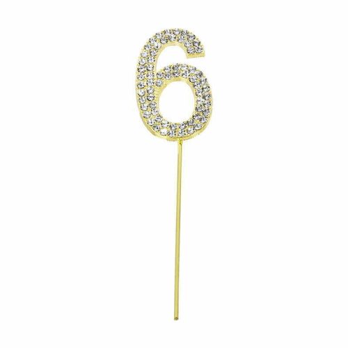 Party Maker Gold Number 6 Cake Topper