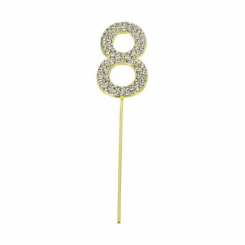 Party Maker Gold Number 8 Cake Topper