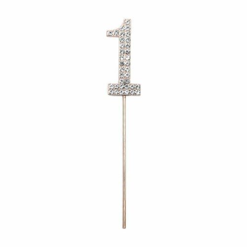 Party Maker Rose Gold Number 1 Cake Topper