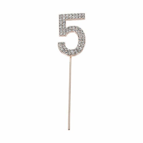 Party Maker Rose Gold Number 5 Cake Topper