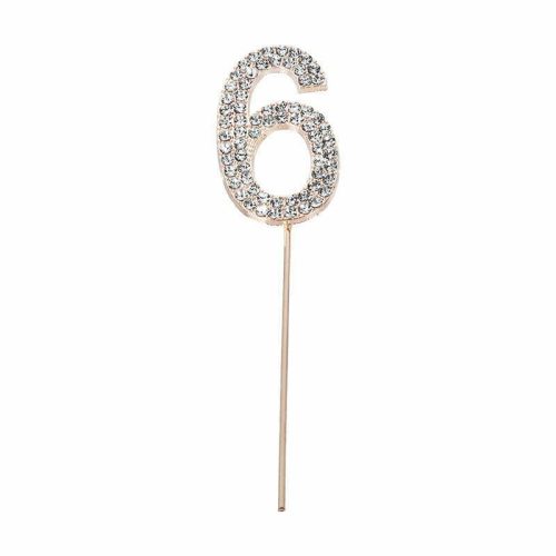 Party Maker Rose Gold Number 6 Cake Topper
