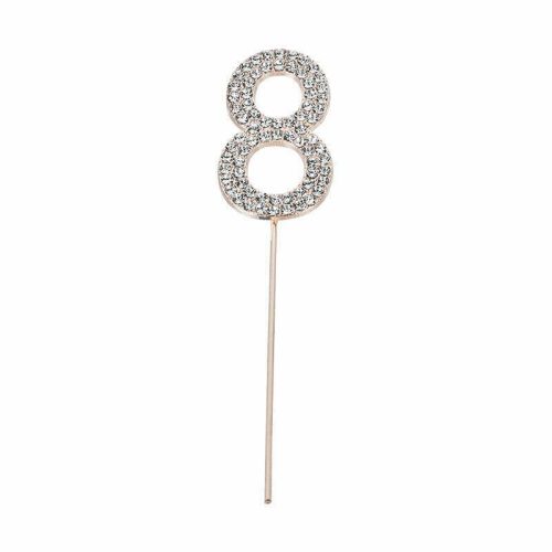 Party Maker Rose Gold Number 8 Cake Topper