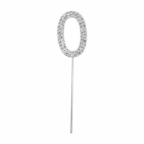 Party Maker Silver Number 0 Cake Topper