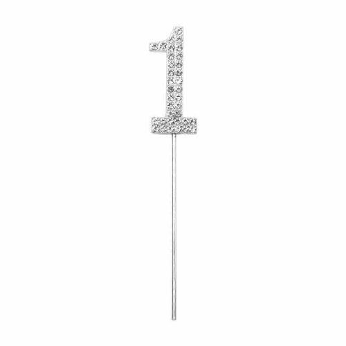 Party Maker Silver Number 1 Cake Topper