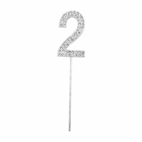 Party Maker Silver Number 2 Cake Topper