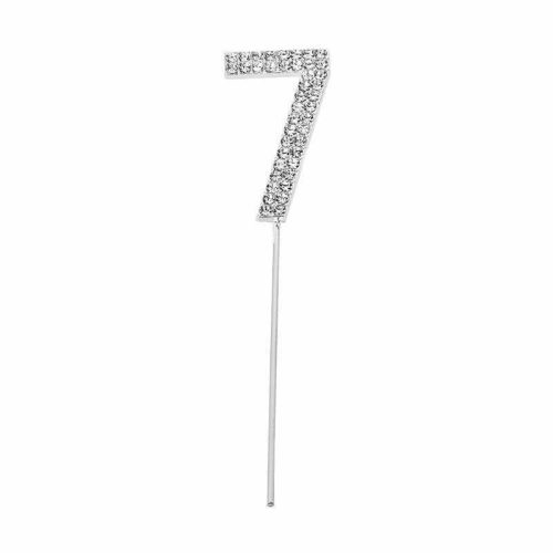 Party Maker Silver Number 7 Cake Topper