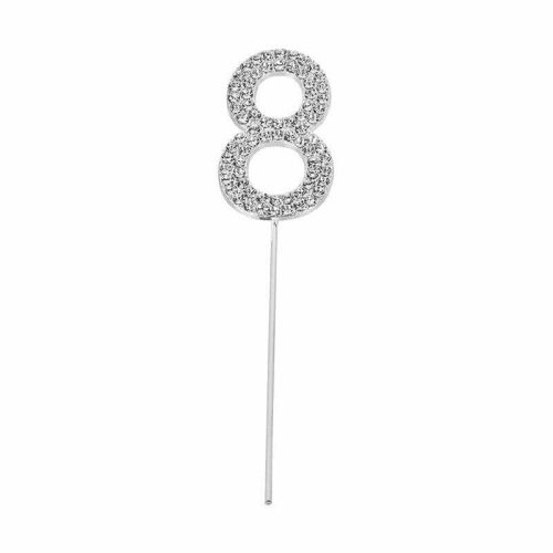 Party Maker Silver Number 8 Cake Topper