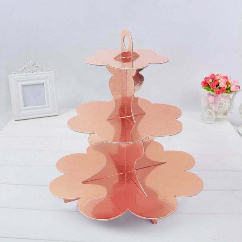 Party Maker Rose Gold Three-Tier Cupcake Stand