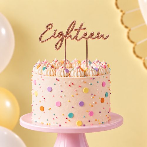 Rose Gold Eighteen Cake Topper