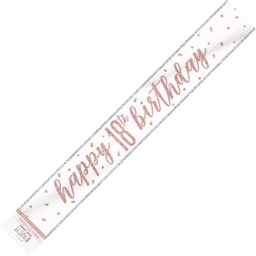 Rose Gold Prismatic Foil Banner 2.74m - 18