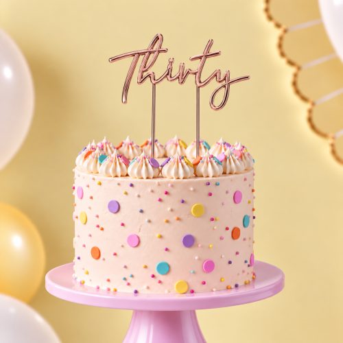 Rose Gold Thirty Cake Topper