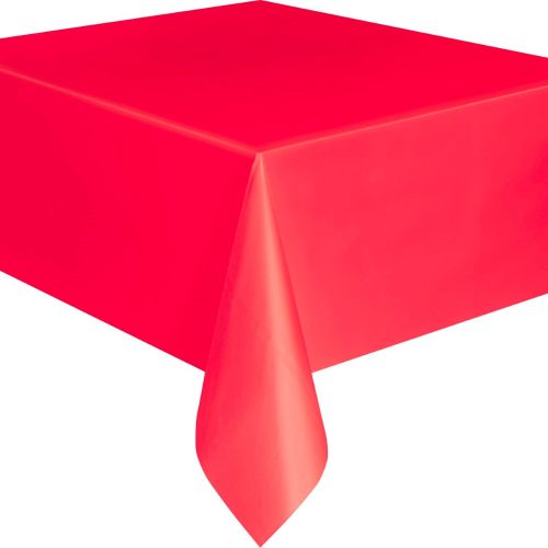 Ruby Red Unique Plastic Rectangle Tablecloth 137cm x 274cm