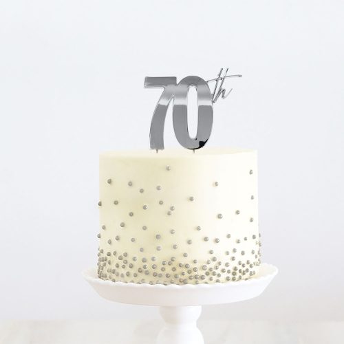 Silver 70Th Cake Topper