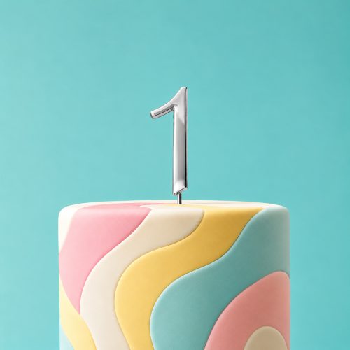 Silver Number 1 Cake Topper – 7cm Range