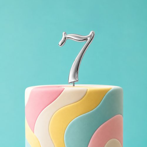 Silver Number 7 Cake Topper – 7cm Range