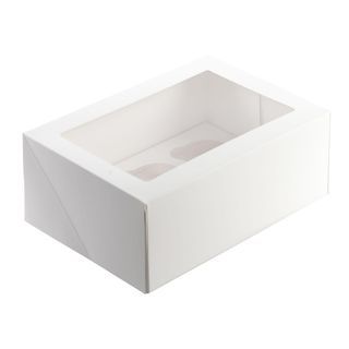 Mondo White Cupcake Box – 6 Cupcakes