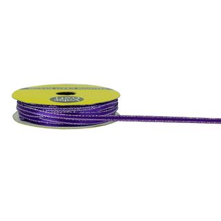 Ribtex Purple Satin Ribbon with Silver Edge 3mm x 10m