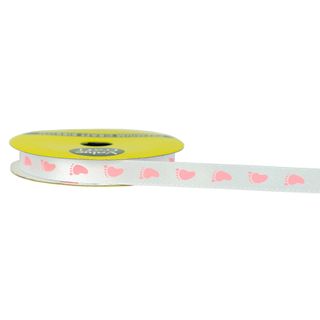 Ribtex Pink Footprint Satin Ribbon 10mm x 3m