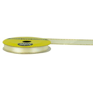 RIB POLY SATIN 10MM W-GLD EDGE CREAM 8M — illustrative reference; actual product differs as described