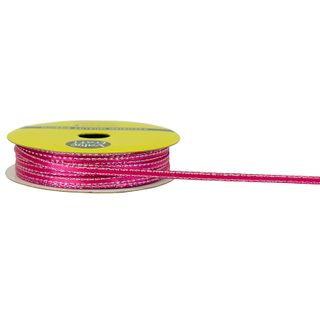 Ribtex Poly Satin 3mm W-Slv Edge H Pnk 10M