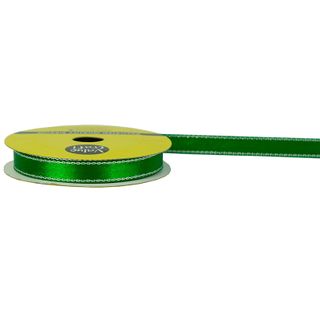 Ribtex Poly Satin 10mm W-Slv Edge Green 8M
